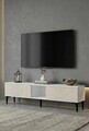 Comoda TV, Hanah Home, Didema 150, 150x40.5x30 cm, Alb / Travertin