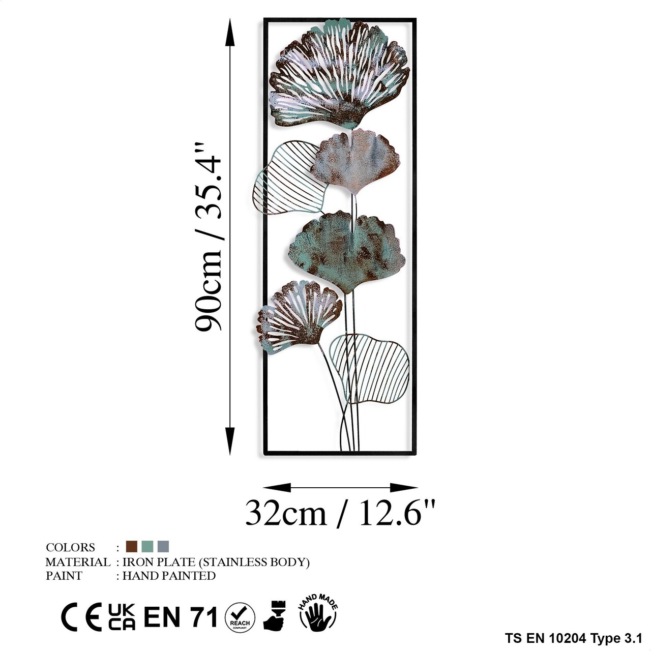 Decoratiune de perete, Fig 3, Dimensiuni: 32 x 90 x 4 cm, Multicolor - view 8