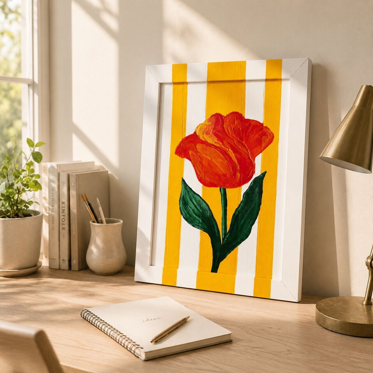 Tablou decorativ, YBC11865, Canvas, Rama din lemn (grosime 3 cm), Multicolor