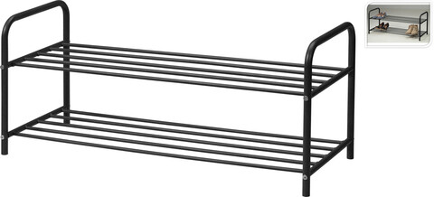 Organizator pentru incaltaminte, 91x35x38.5 cm, inox, negru