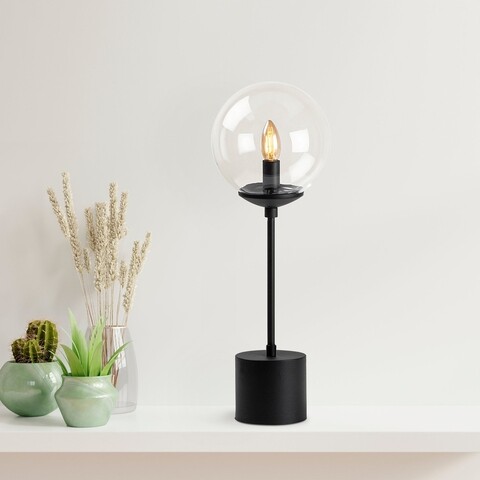 Lampa de masa, Globo – 13062, Fulgor, 20 x 20 x 57 cm, 1 x E14, 40W, negru 13062