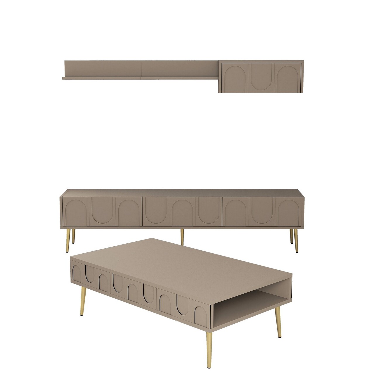 Set mobilier living, Hanah Home, Lyon 3, Atlas / Aur - imagine 4