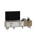 Comoda TV, Olivia, Asimo, 150 x 45 x 35 cm, pal melaminat, stejar/alb