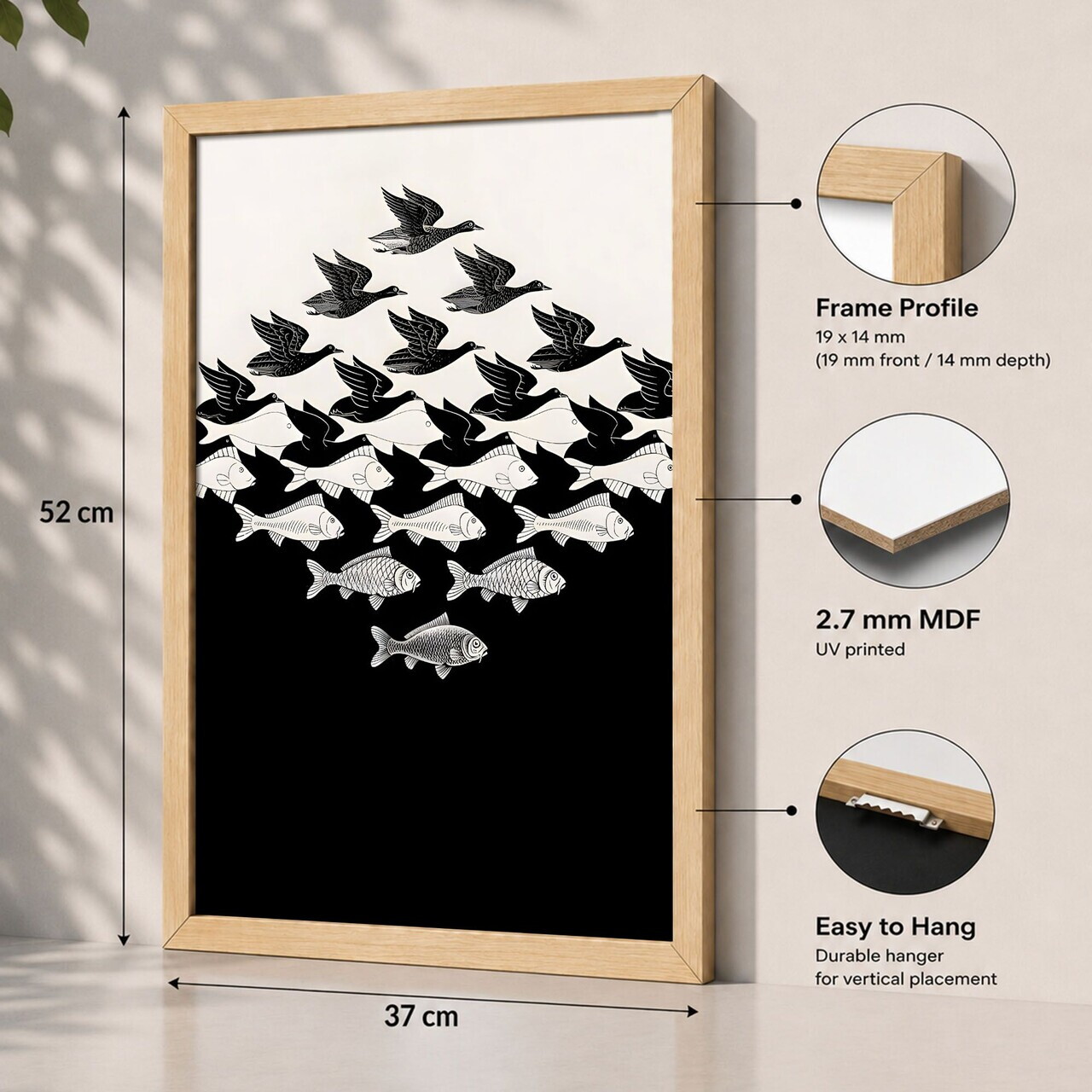 Tablou decorativ, 3752AACT-048, Fundal: 100% MDF (Grosime: 2,7 mm) Vopsire: Imprimare UV, Multicolor — imaginea 2