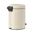Cos de gunoi cu pedala, Brabantia, NewIcon, 5 L, 27.2x20.5x29.1 cm, otel, bej