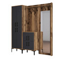Cuier de perete, Hommy Craft, Berlin ABC, 180x200x35 cm, Nuc / Antracit