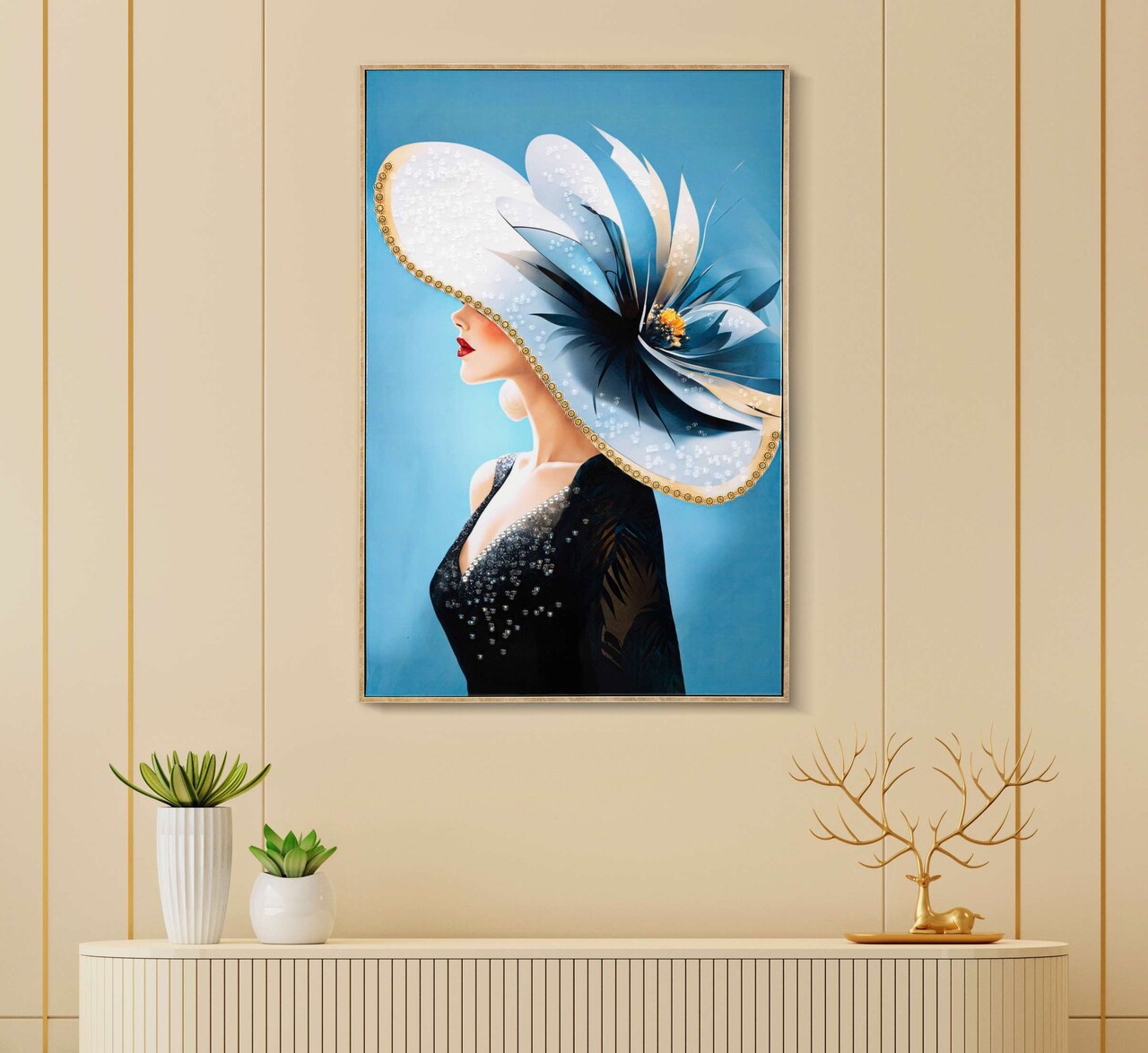 Tablou decorativ Dori -B Mauro Ferretti 62x92 cm lemn de pin/canvas pictat si lacuit multicolor