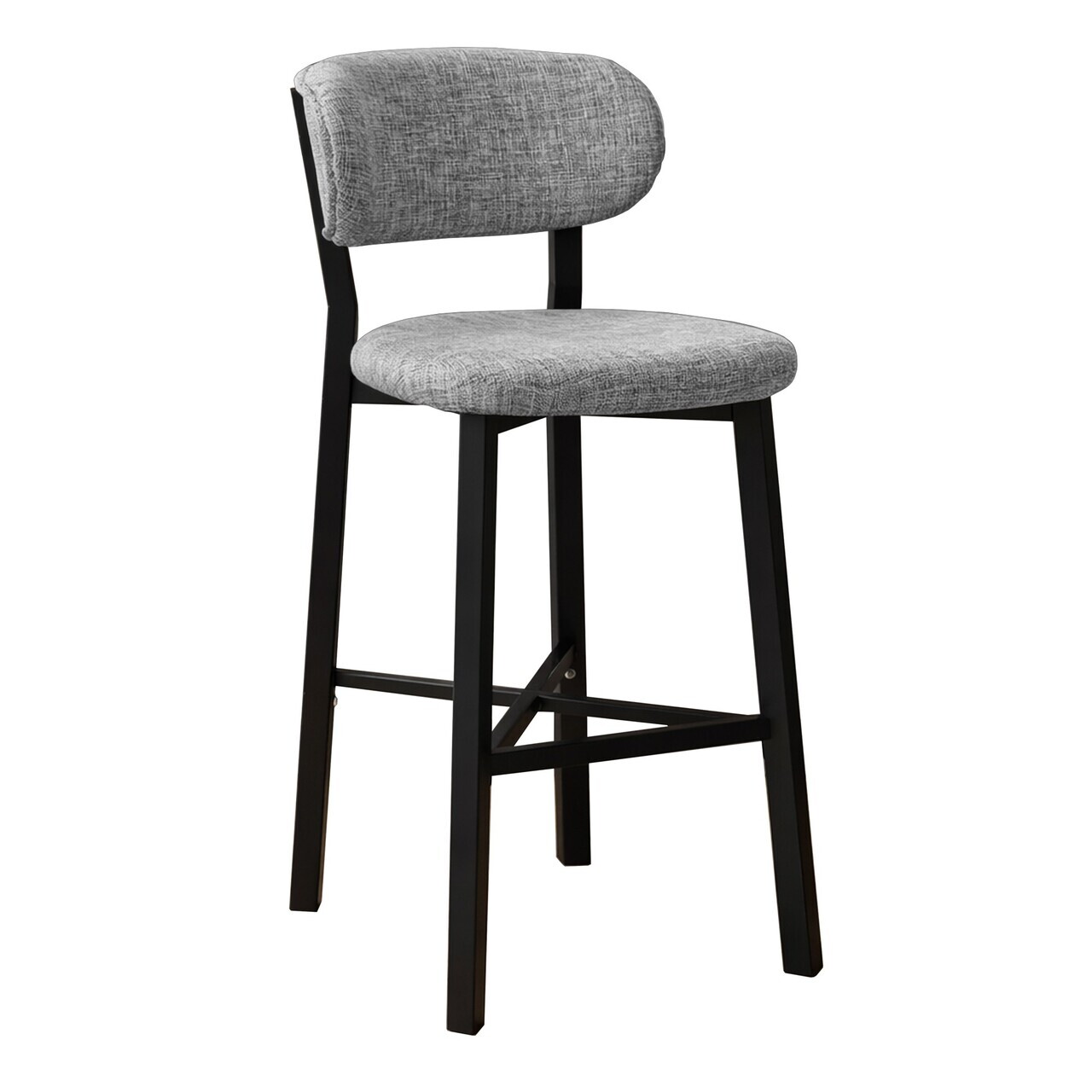 Scaun de bar, Hanah Home, Luna, 42x100x45 cm, Fier/Poliester/In, Gri — imaginea 7