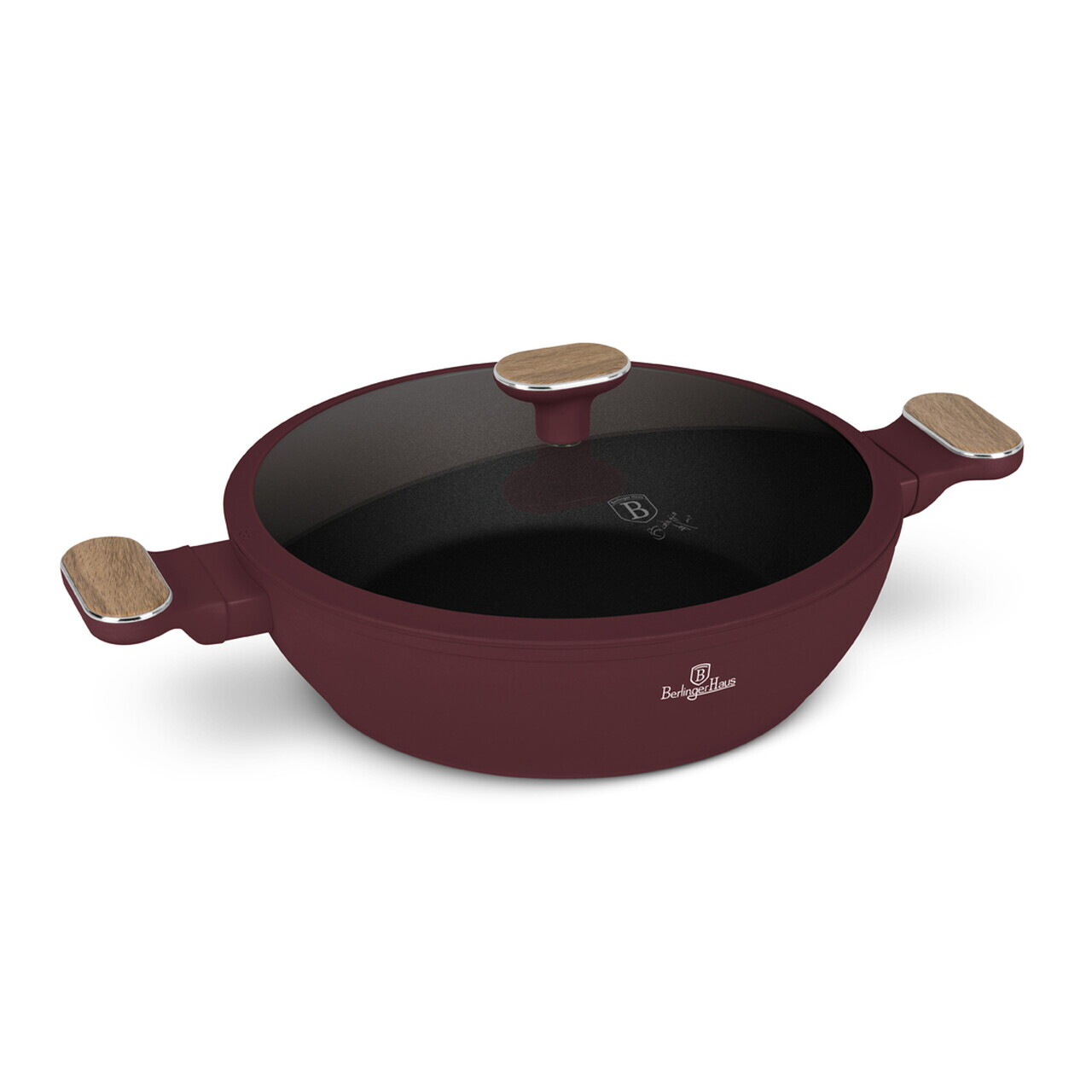 Oala cu capac Berlinger Haus, Leonardo Nordic, 28 cm, 3.8 L, aluminiu forjat, visiniu mat - imagine 5