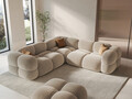 Coltar simetric 4 locuri, Loretto, Cosmopolitan Design, 250x250x68 cm, catifea, bej deschis