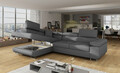 Coltar extensibil stanga 4 locuri, ELTAP, Anton, 272x203x85 cm, lemn/poliester, gri inchis/gri inchis