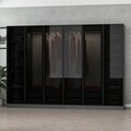 Dulap pentru haine, Minerva, Kale, 270x210x52 cm, PAL, Antracit / Negru