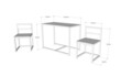 Set masa si 2 scaune Bahar, Kalune Design, natural/negru