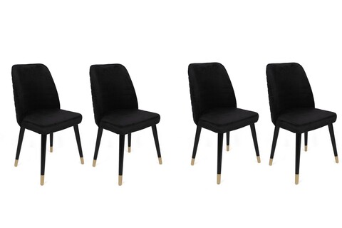 Set scaune 4 piese, Nmobb, Hugo-366 V4, Metal, Negru