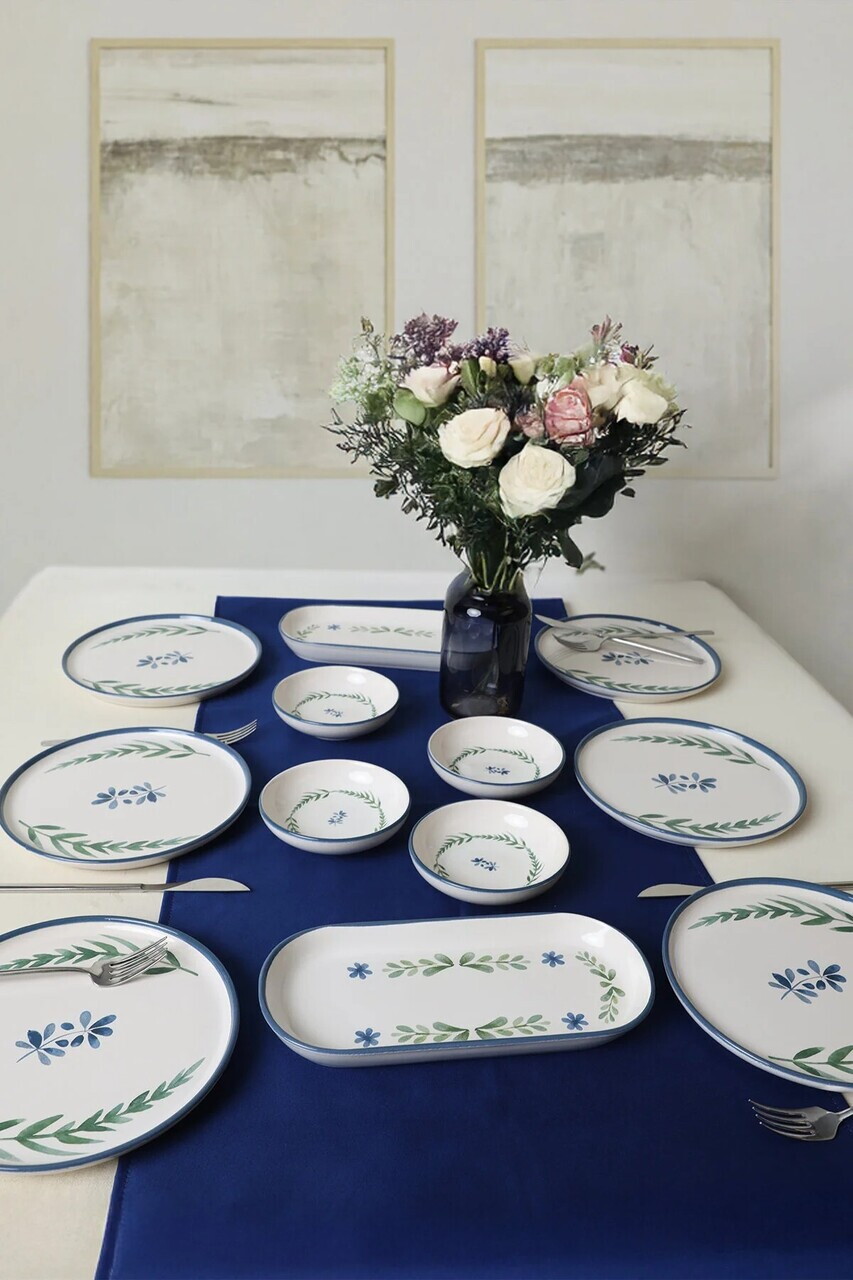 Set de mic dejun, Hermia, 275KRM2562, GRESIE, Antibacterian, Albastru / Verde / Alb — imaginea 2