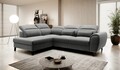 Coltar extensibil stanga 4 locuri ELTAP, LT-04FL, Noble, 255x201x100 cm, lemn/poliester, gri