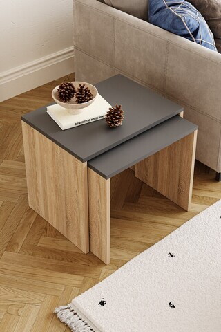 Masute, Hanah Home, Arya, 48x40x55 cm, Stejar Sonomo / Antracit