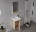 Set Dulap de Baie cu Chiuvetă și Oglindă (2 Piese), Hanah Home, Conza 45, Stejar