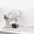 Scurgator de vase cu suport tacamuri, pliabil, Brabantia, SinkSide, 51x42x33 cm, aluminiu, gri deschis