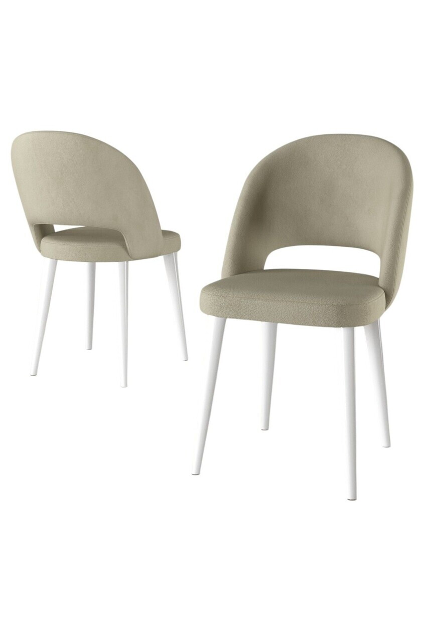 Set scaune 6 piese, Hanah Home, Pane, Crem/Alb — imaginea 2