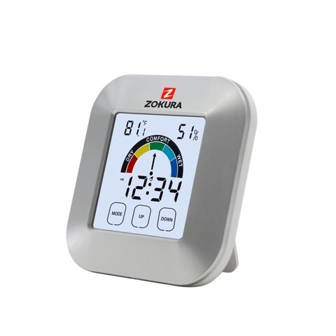 Termometru digital pentru interior, Zokura, 0°C/50°C, ecran tactil, higrometru