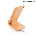 Incarcator fara fir cu efect de lemn cu suport Qistan InnovaGoods, 10x14.5x7 cm