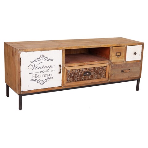Comoda TV Collector, Creaciones Meng, 120x36.5x47.5 cm, lemn de brad