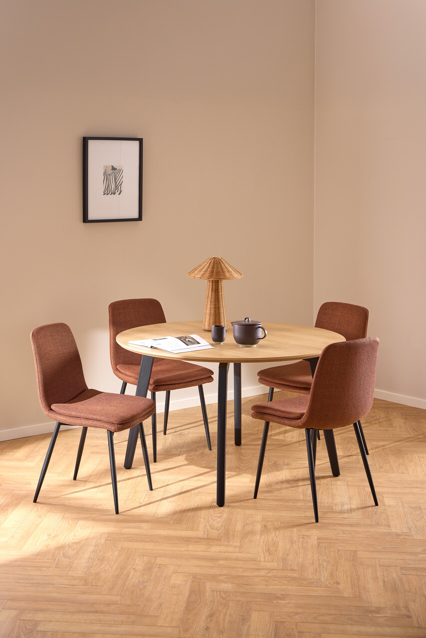 Scaun Becca, Actona, 46x55x85.5 cm, tesatura structurata/otel, teracota - view 6