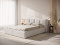 Tablie de pat 140 cm, Micadoni Home, Darren-201, tesatura structurata chenille, gri deschis melange