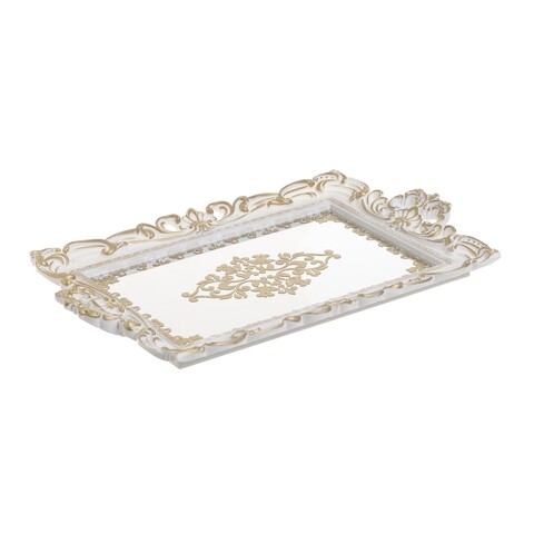 Tava pentru servire InArt Classic, 39 x 25 cm, ivoriu/auriu