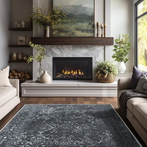 Covor, Kece-Fr19, 80x300 cm, Negru