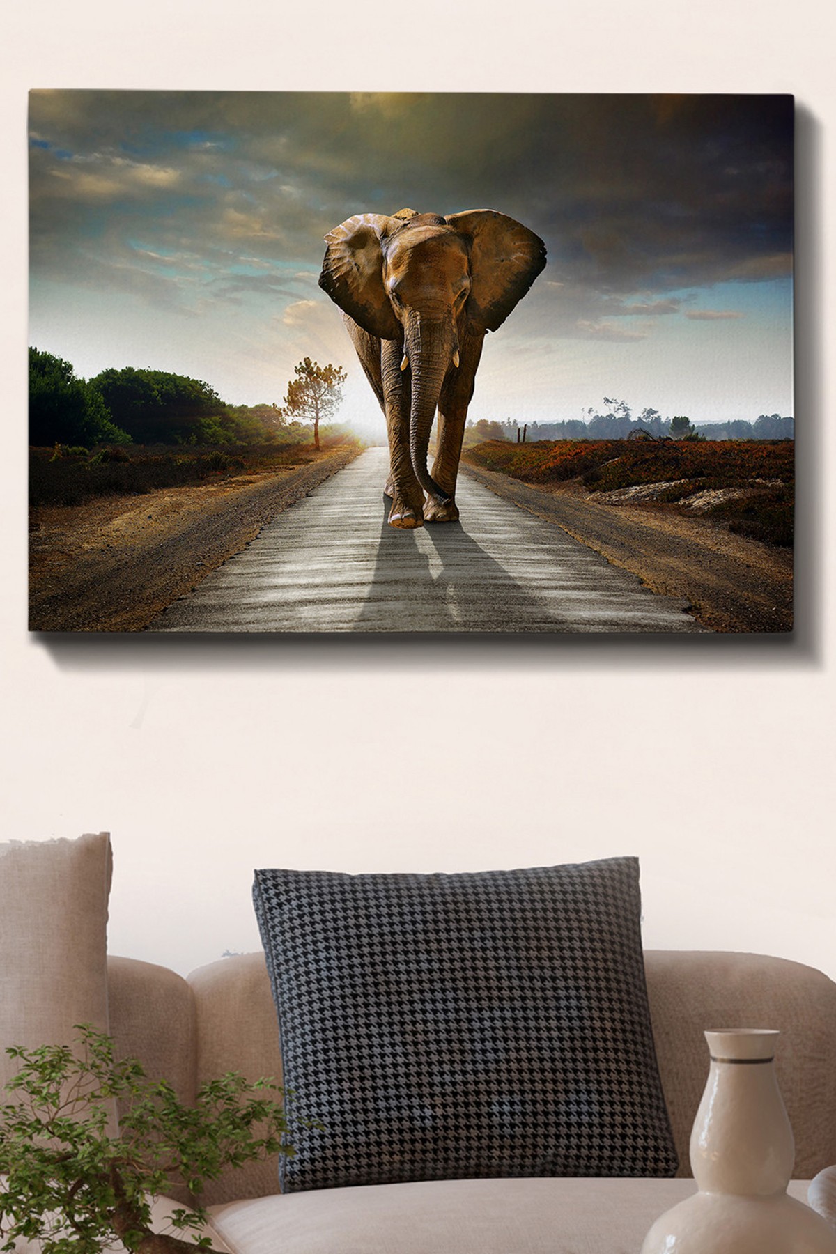 Tablou decorativ, Kanvas Tablo (70 x 100), Canvas, Rama din lemn (grosime 3 cm), Multicolor