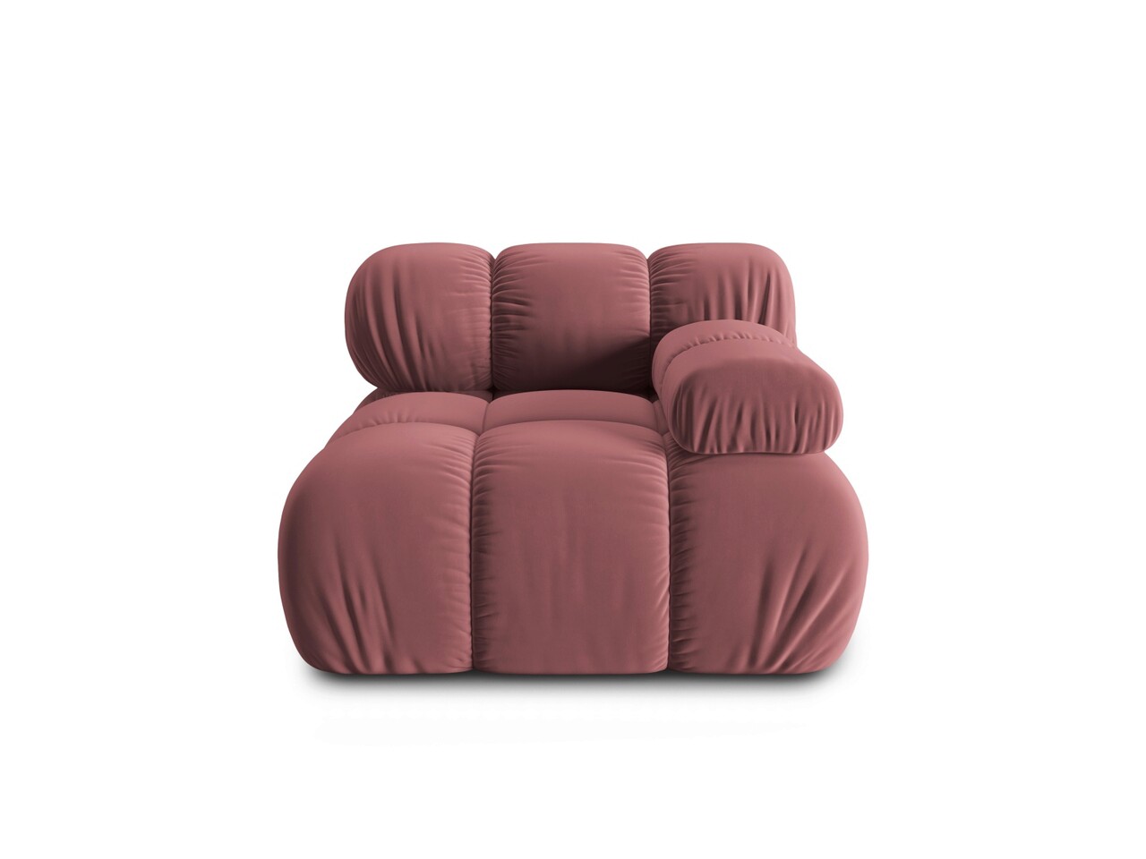 Modul canapea dreapta 1 loc, Bellis, Micadoni Home, BL, 94x94x63 cm, catifea, roz