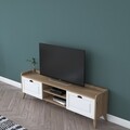 Comoda TV, Wren, AA101 - 2556, 180 x 55 x 35 cm, pal melaminat, alb/nuc