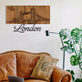 Decoratiune de perete, London, lemn/metal, 58 x 35 cm, negru/maro