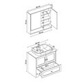 Set Dulap de Baie cu Chiuvetă și Oglindă (2 Piese), Hanah Home, 2393, MDF-LAM, Alb mat