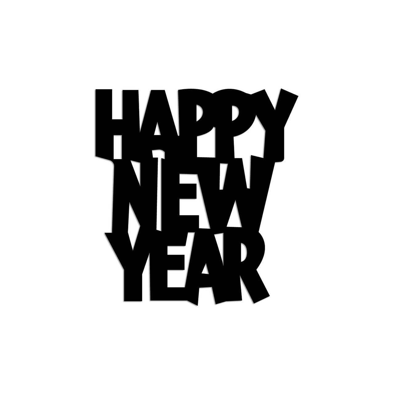 Decoratiune de perete, New Year 4, Dimensiuni: 31 x 33 cm, Negru — imaginea 4