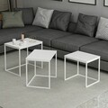 Set masute 3 piese, Minerva, Evia, PAL, Alb
