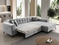 Coltar extensibil dreapta 4 locuri ELTAP, Sol-41, Solange, 292x196x84 cm, lemn/poliester, gri deschis