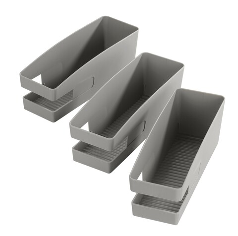 Set 3 suporturi pentru balerini/papuci, maximex, 25.8 9.5 x 9 cm, polipropilena, gri