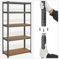 Raft modular pentru depozitare Vasagle, 90x40x180 cm, 875 kg, MDF/otel, gri/maro