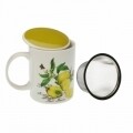 Cana pentru ceai Lemon, Versa,  350 ml, portelan, multicolora