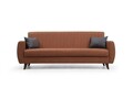 Canapea extensibila cu 3 locuri, Misty, 730MST1203, Cadru: METAL/LEMN, Caramiziu