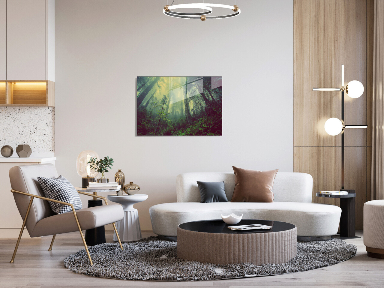 Tablou decorativ, 1429, Sticla temperata, 70 x 100 cm, Multicolor - 1 | YEO