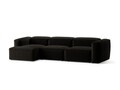 Coltar stanga 4 locuri, Bergamo, Cosmopolitan Design, 344x152x70 cm, tesatura structurata, negru