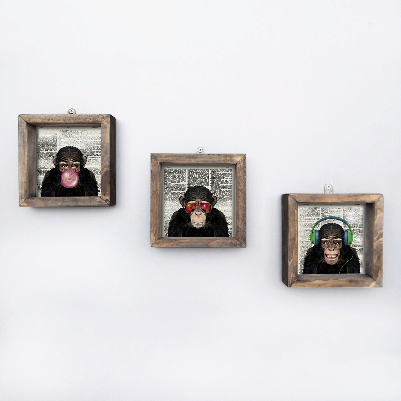 Set 3 tablouri decorative, UKZM011, MDF, Imprimat UV, Multicolor - 1 | YEO