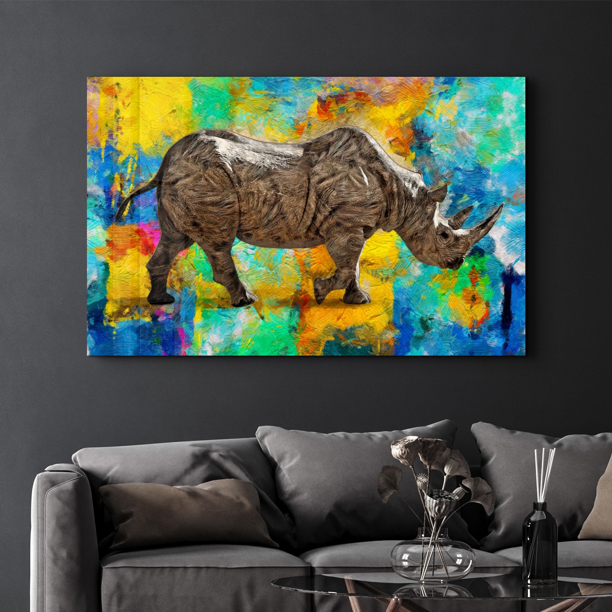 Tablou decorativ, CAM-1051, Dimensiuni: 46 x 72 cm, Multicolor