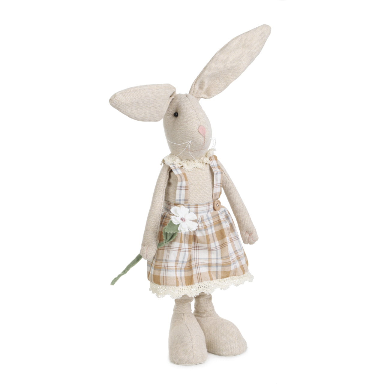 Decoratiune iepure cu rochie Lupe, Homla, 68 cm, poliester, bej - view 3