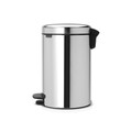 Cos de gunoi cu pedala, Brabantia, NewIcon Brilliant Steel, 12 L, 33.8x25.1x41.1 cm, otel, argintiu
