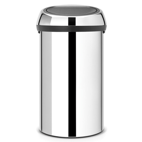 Cos de gunoi cu soft touch, Brabantia, Brilliant Steel, 60 L, 40x40x71 cm, otel, argintiu